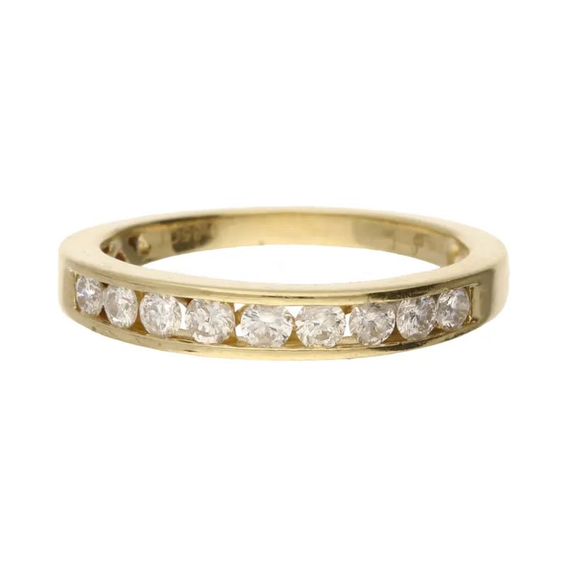 Pre - Owned 18ct Yellow Gold Diamond Half Eternity Ring 0.35ct2026W30-2-7