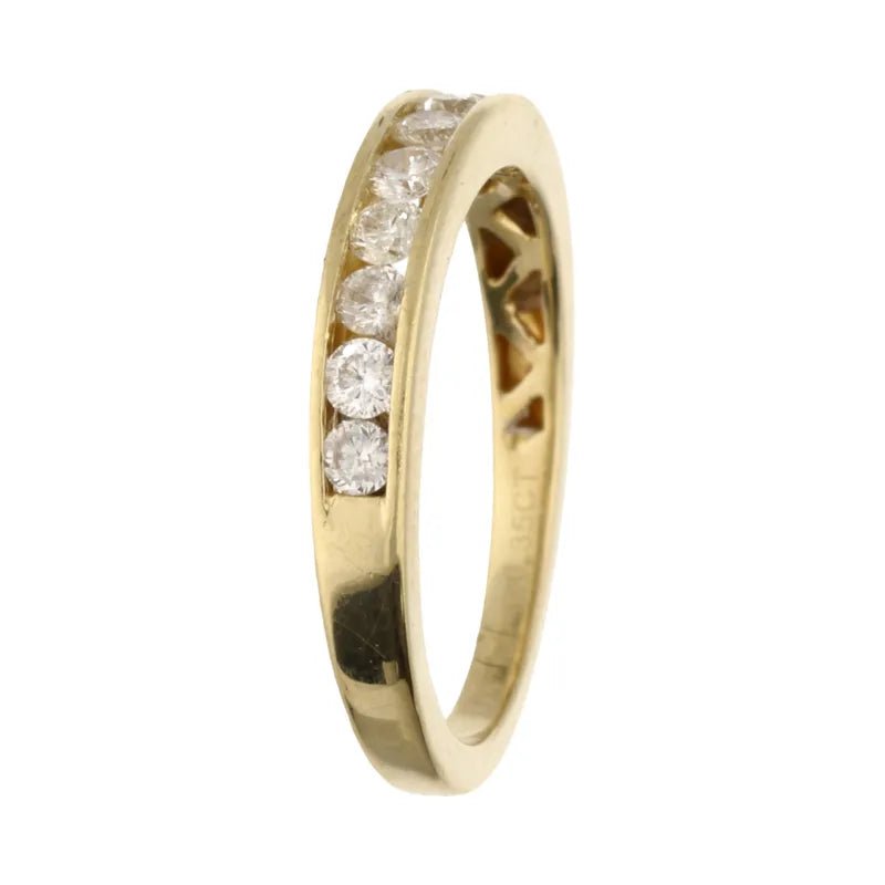 Pre - Owned 18ct Yellow Gold Diamond Half Eternity Ring 0.35ct2026W30-2-7