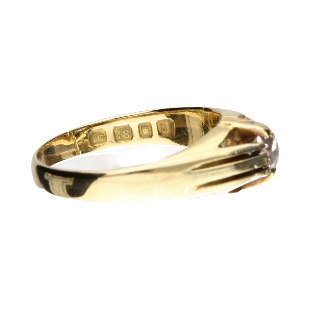 Pre - Owned 18ct Yellow Gold Diamond Solitaire Belcher Ring