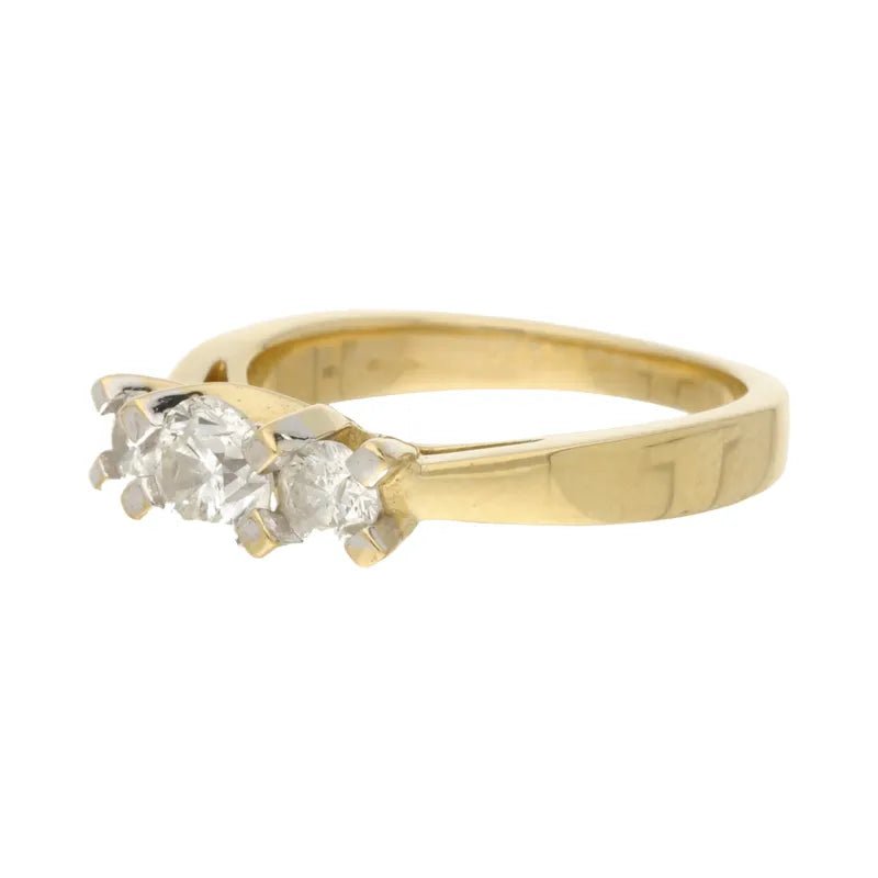 Pre - Owned 18ct Yellow Gold Diamond Trilogy Ring Approx 1.00ct2026W30-3-7