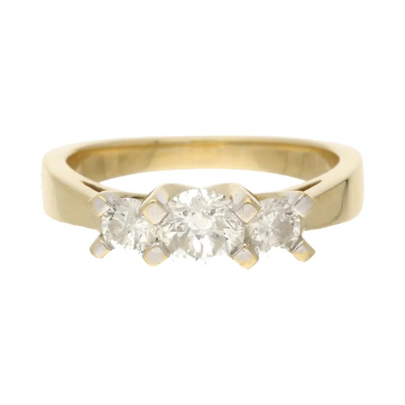 Pre - Owned 18ct Yellow Gold Diamond Trilogy Ring Approx 1.00ct2026W30-3-7
