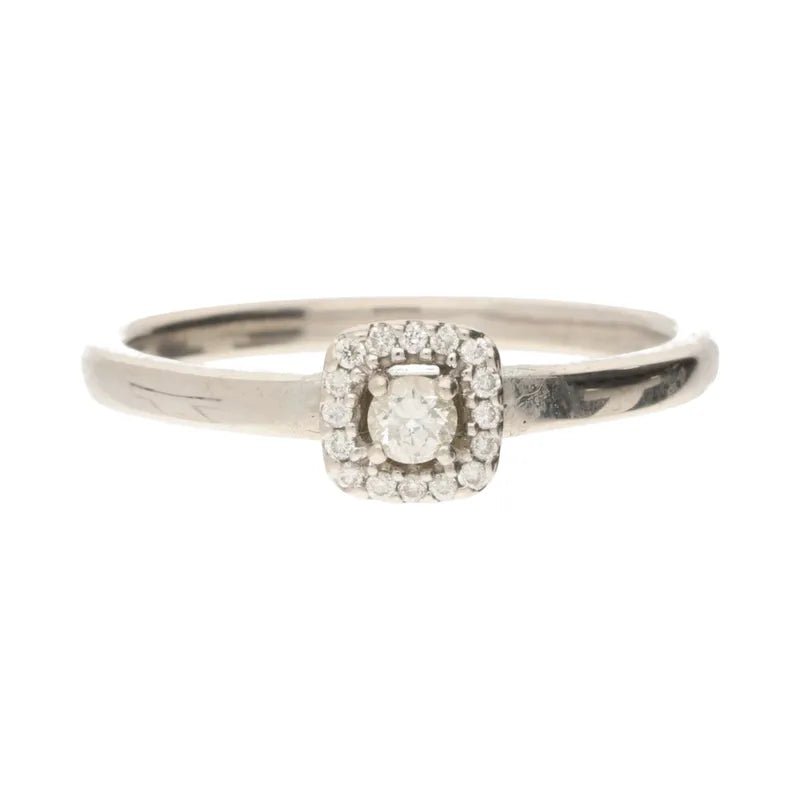 Pre - Owned 9ct White Gold Diamond Cluster Ring Approx 0.18ct2026W31-2-1