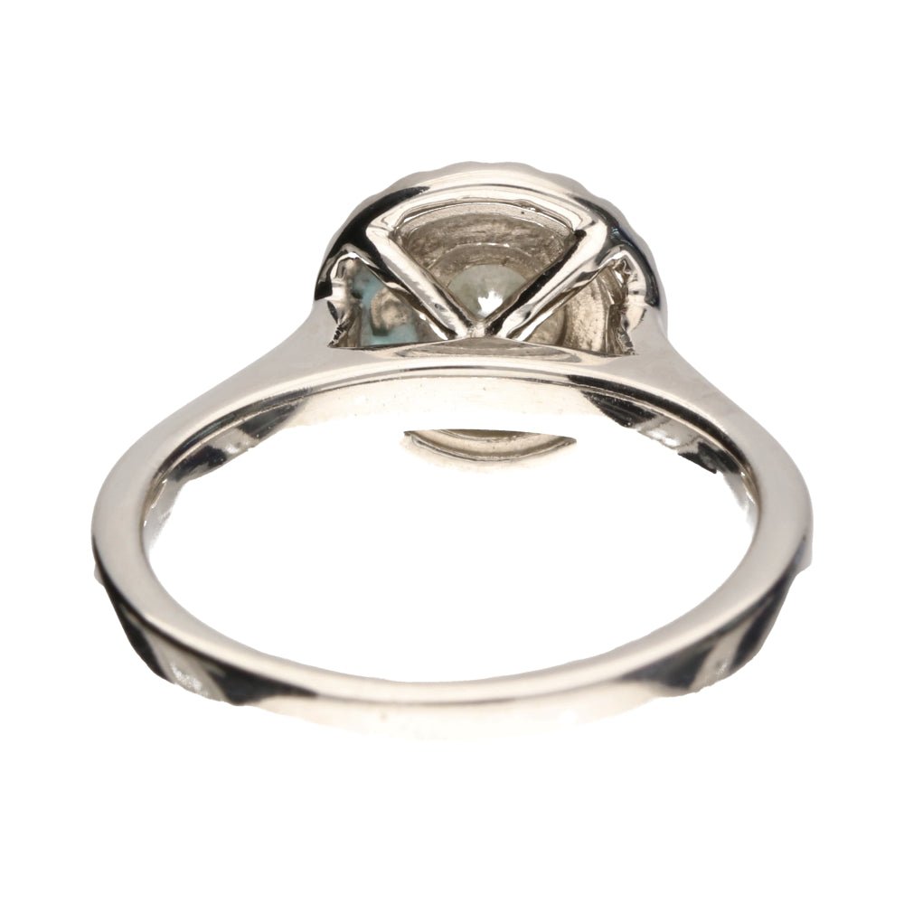 Pre - Owned 9ct White Gold Diamond Halo Cluster Ring.