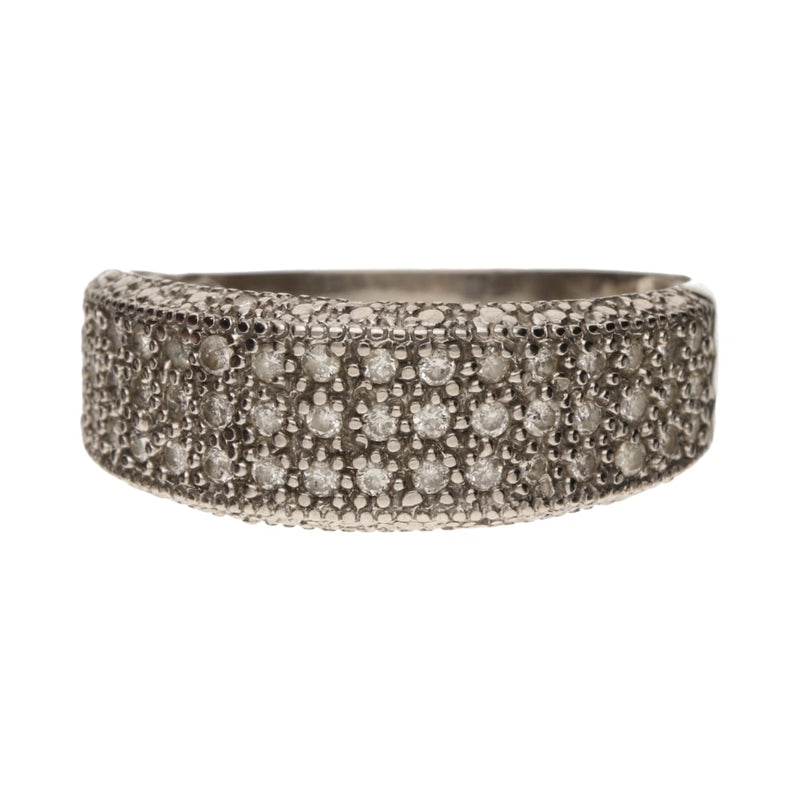 Pre - Owned 9ct White Gold Diamond Pave Cluster Ring