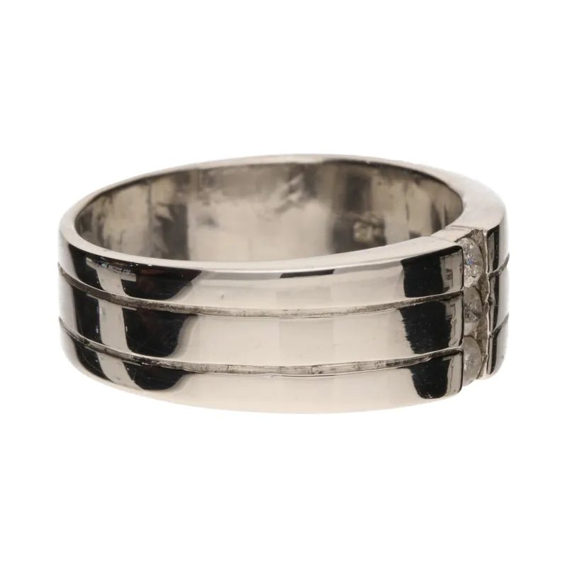 Pre - Owned 9ct White Gold Diamond Set 8mm Band271729