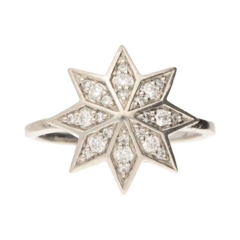 Pre - Owned 9ct White Gold Diamond Star Ring2026W32-20-15