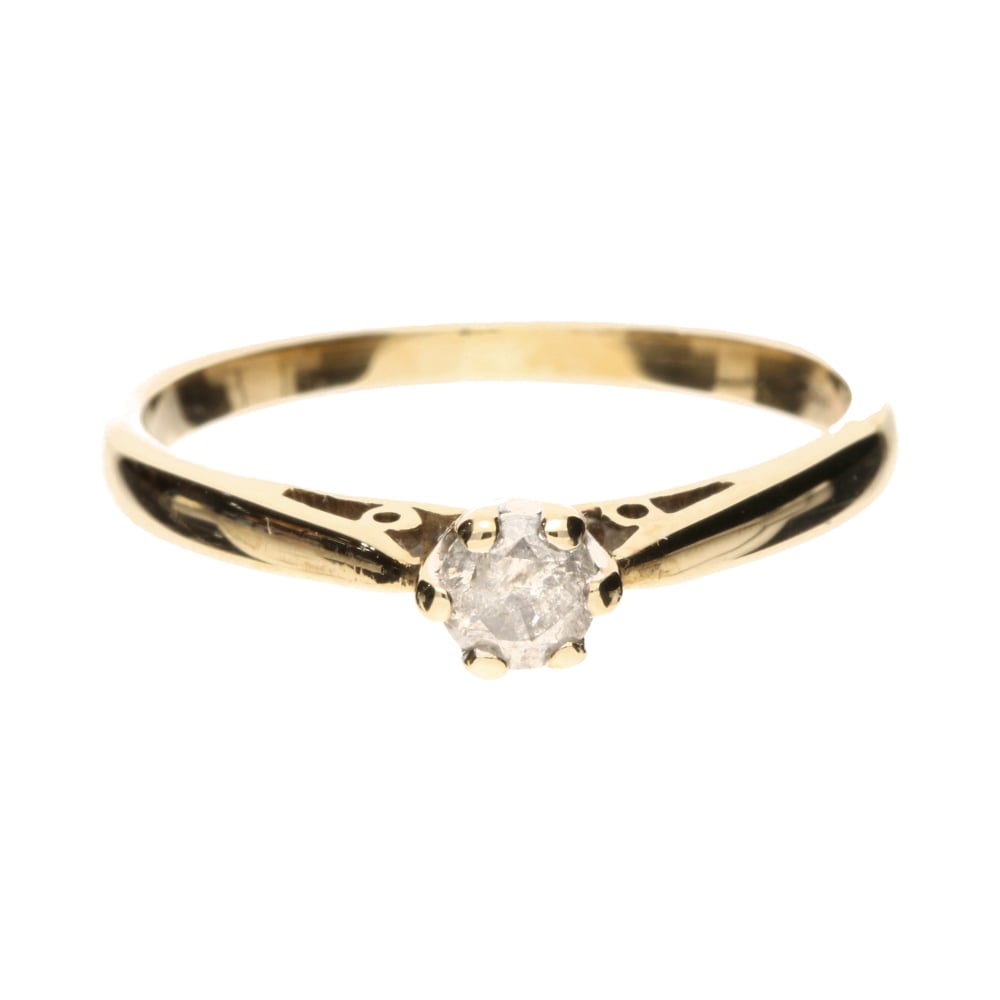 Pre - Owned 9ct Yellow Gold 0.25ct Diamond Solitaire Ring
