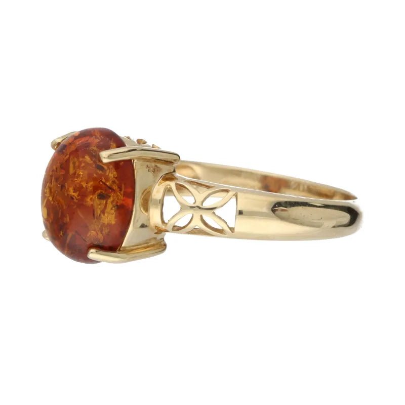 Pre - Owned 9ct Yellow Gold Amber Ring2026W31-28-41