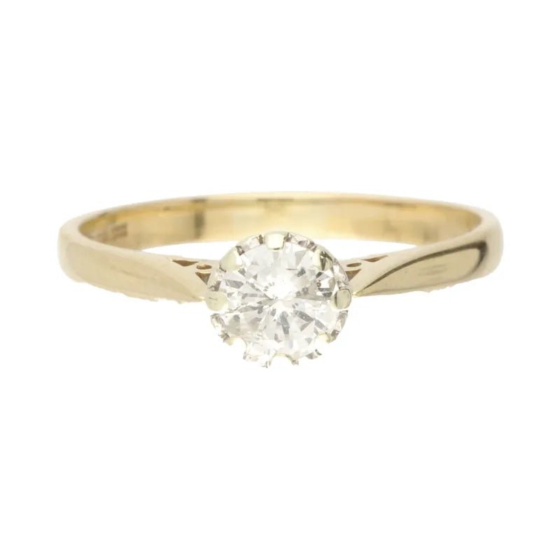Pre - Owned 9ct Yellow Gold Diamond Solitaire 0.50ct2026W34-1-7