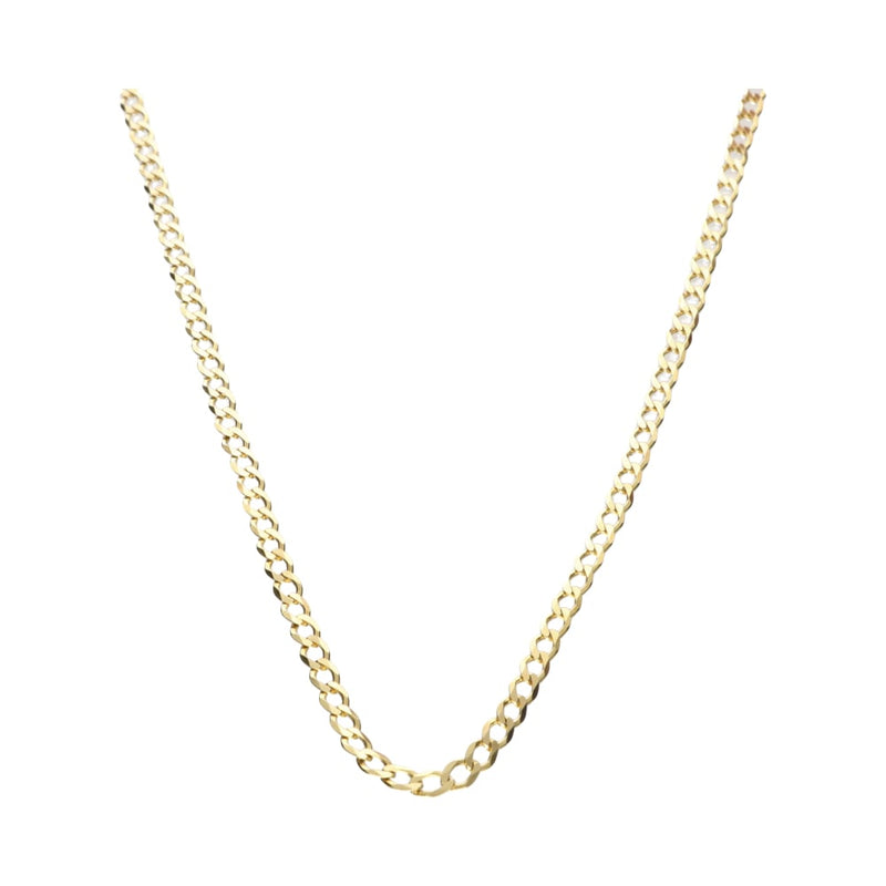 Pre - Owned 9ct Yellow Gold Flat Curb Chain 18inch