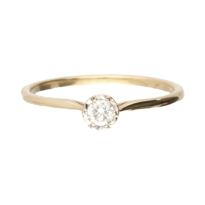 Pre - Owned 9ct Yellow Gold Illusion Set Diamond Solitaire276407