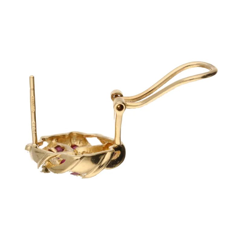 Pre - Owned 9ct Yellow Gold Ruby Set Earrings2026W32-5-1