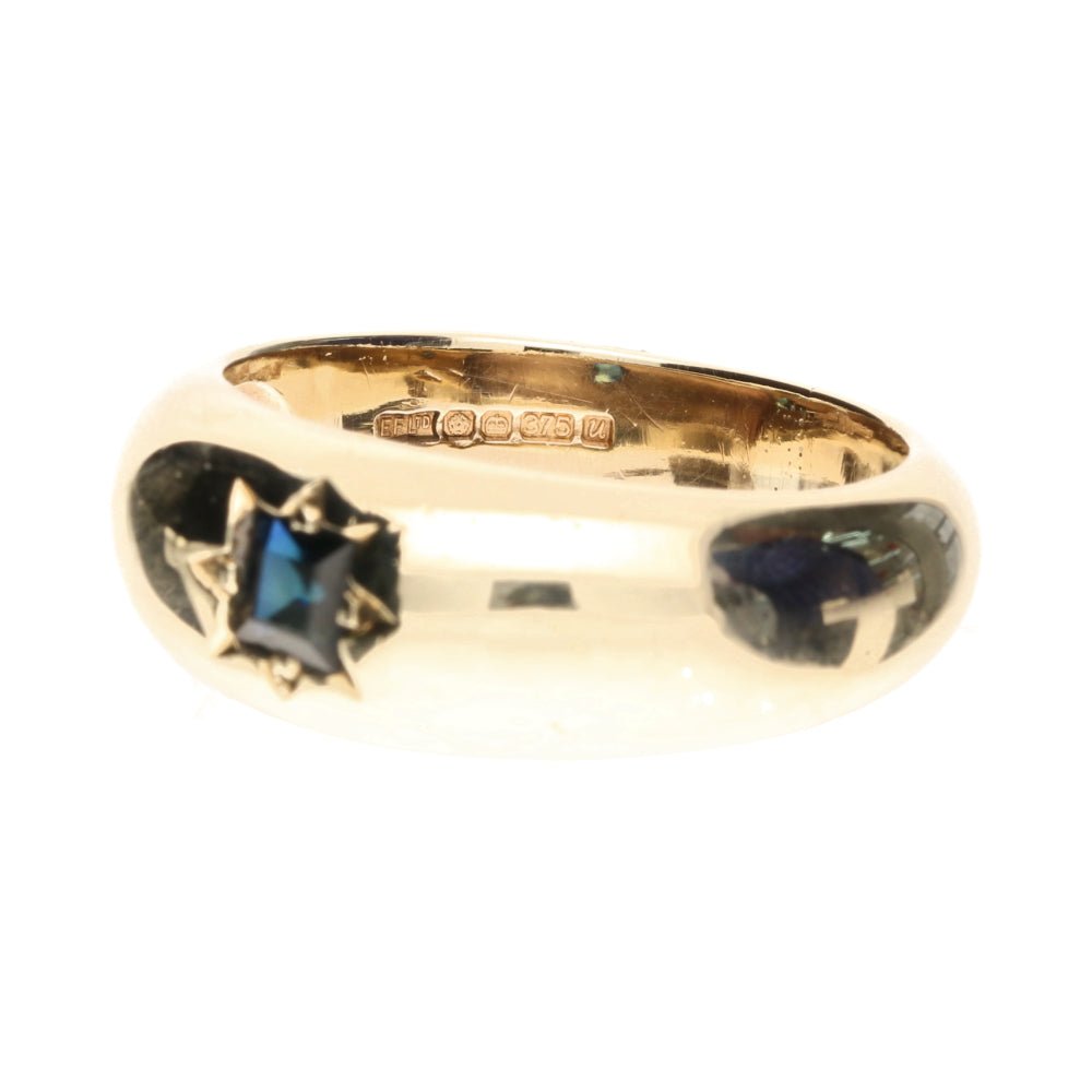 Pre - Owned 9ct Yellow Gold Sapphire Set Gypsy Ring