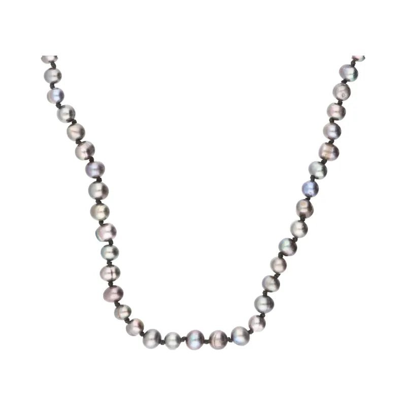 Pre - Owned Midnight Blue Pearl Necklace 21.62g 17inch2025W16-10-1