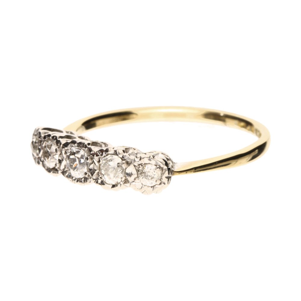 Pre - Owned Palladium & 18ct Yellow Gold 5 Stone Diamond Ring270192