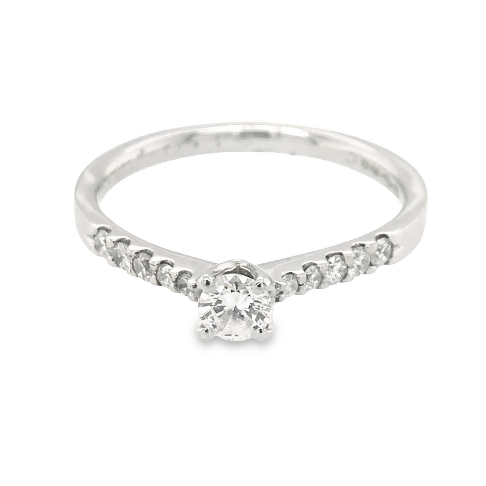 Pre - Owned Platinum Diamond Ring with Tapered Diamond29465