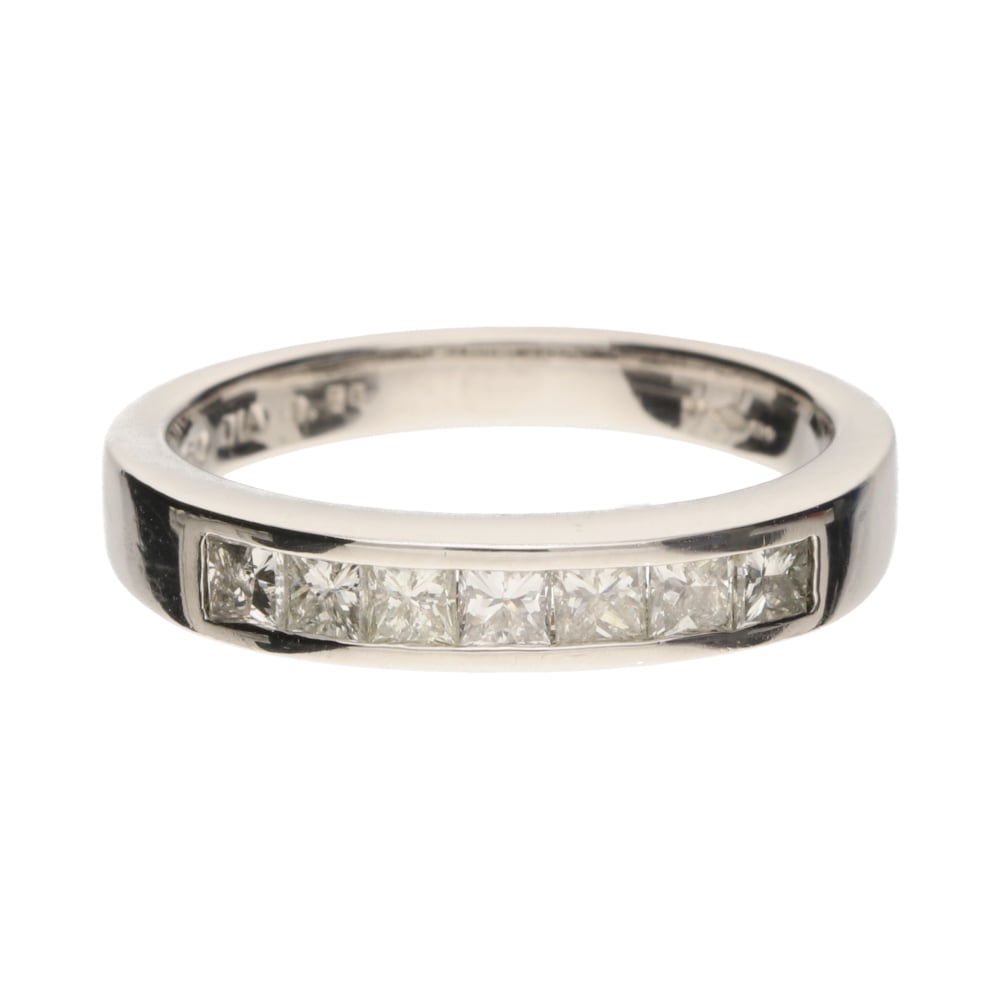 Pre - Owned Platinum Princess Cut Diamond Half Eternty Ring263006