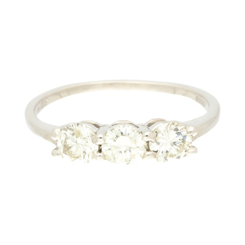 Pre - Owned Platinum Round Cut 1.05ct Diamond Trilogy Ring273536