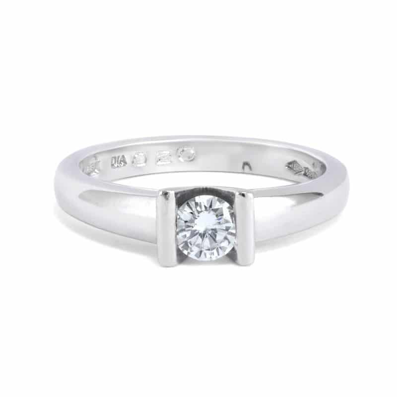 Pre - Owned Platinum Solitaire Diamond Ring 0.25ct