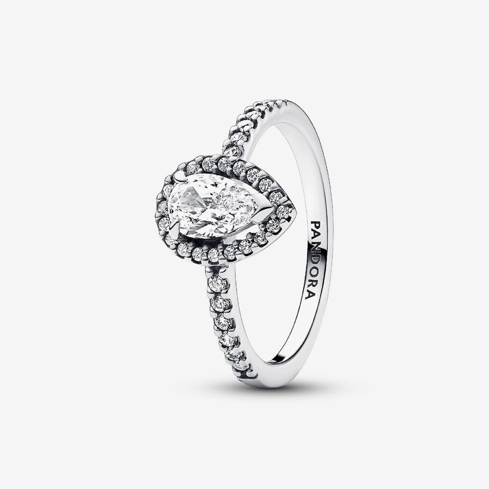 PANDORA Sparkling Pear Halo Ring 192835C01