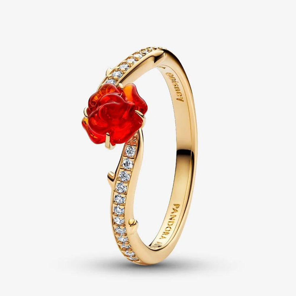 PANDORA Disney Beauty and the Beast Enchanted Rose Ring 163984C01