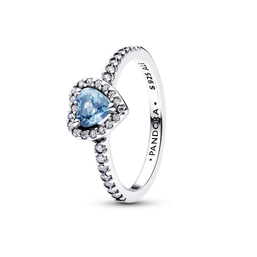 PANDORA Elevated Light Blue Heart Ring 198421C10