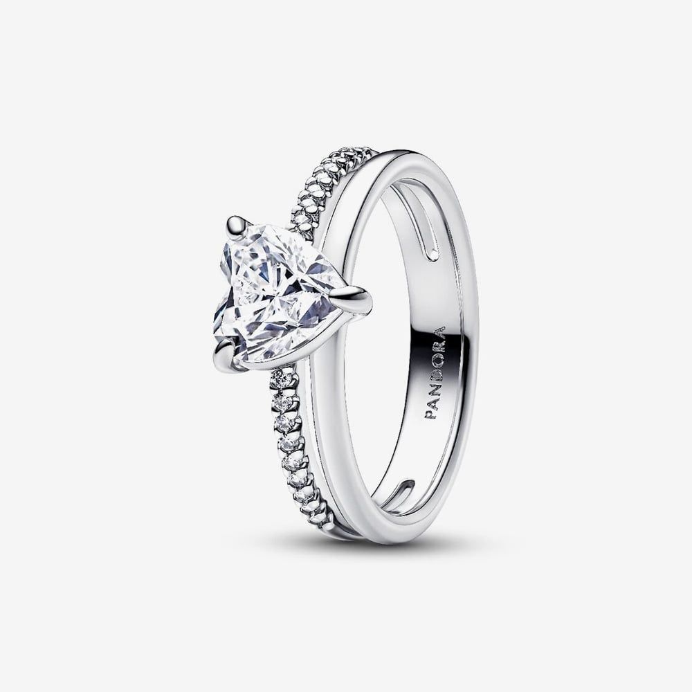 PANDORA Double Band Heart Ring 193100C01