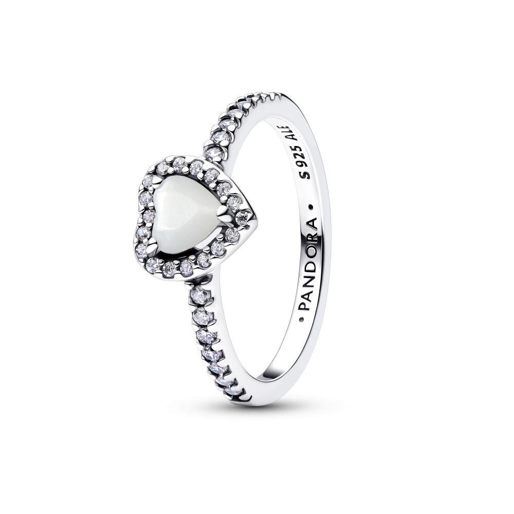 PANDORA Elevated White Heart Ring 198421C11