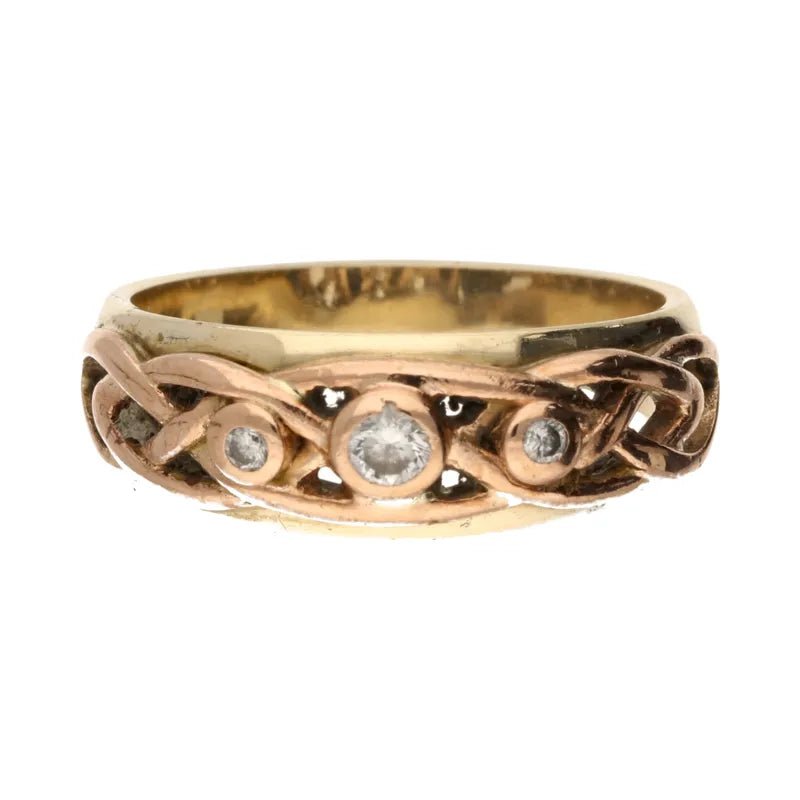 Refined Pre - Owned 9ct Yellow & Rose Gold Clogau Diamond Set Ring2026W35-33-7