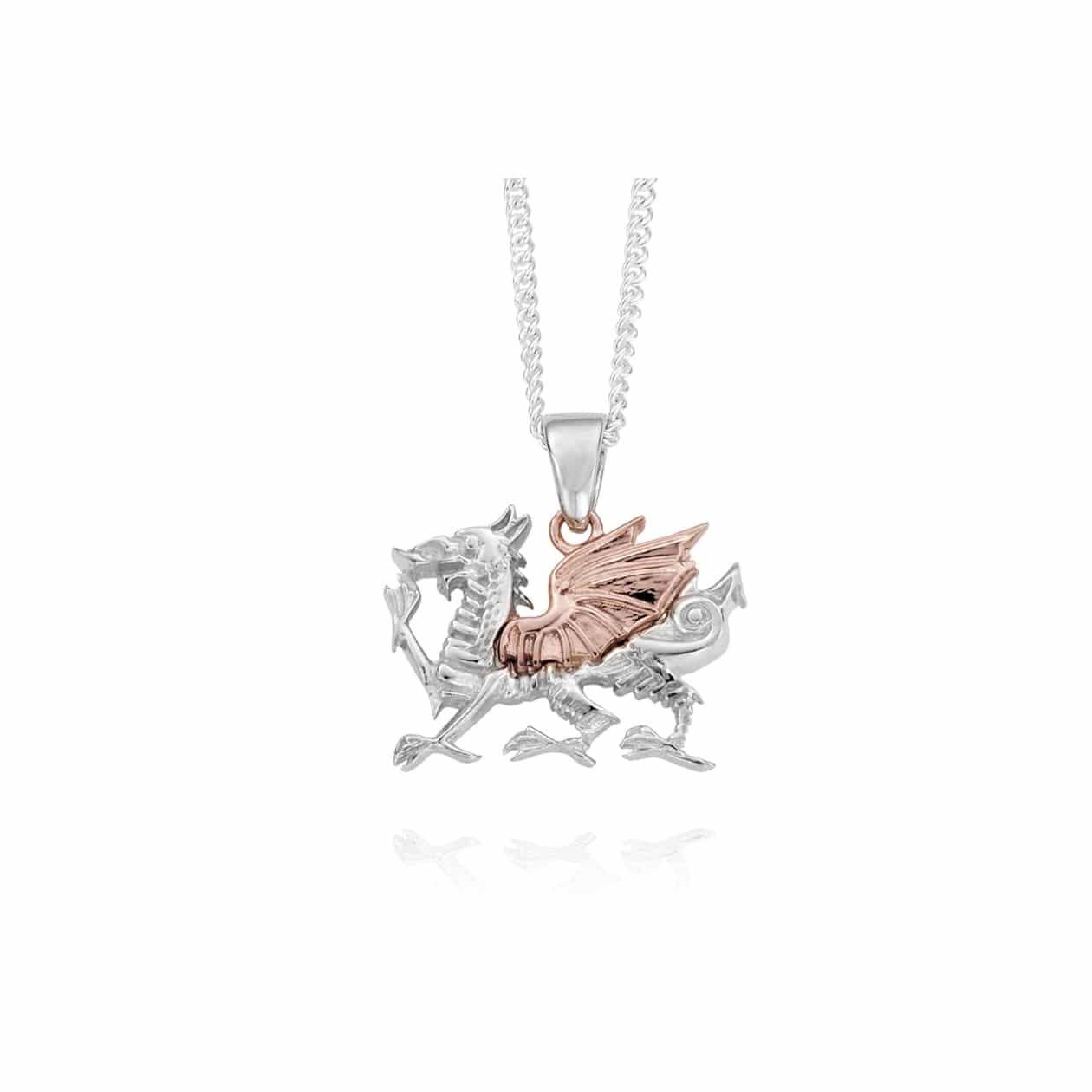 Royal Clogau Sterling Silver Welsh Dragon Pendant SD003