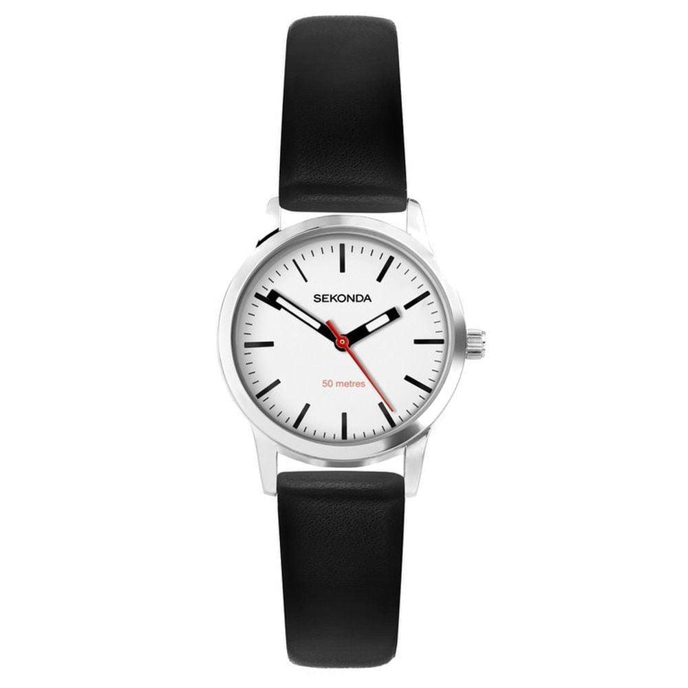 Sekonda Ladies Nordic Black Leather Strap Watch 40480.27