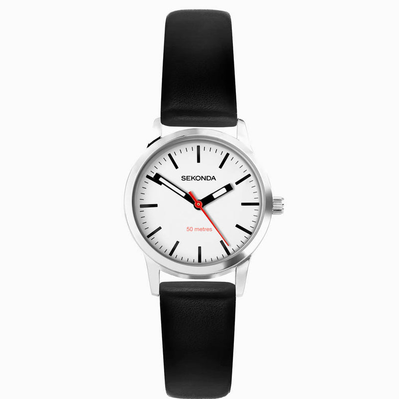 Sekonda Ladies Nordic Black Leather Strap Watch 40480.2740480.27