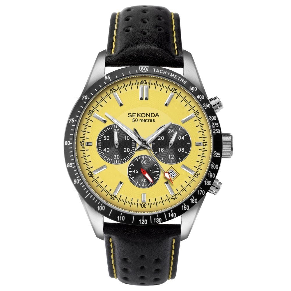 Sekonda Mens Chronograph Watch with Yellow Dial 1395.27