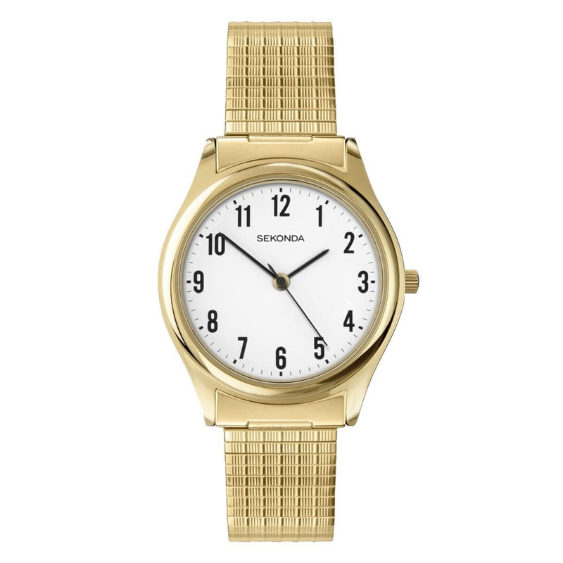 Sekonda Mens Easy Reader Round White Dial Expanding Bracelet Watch