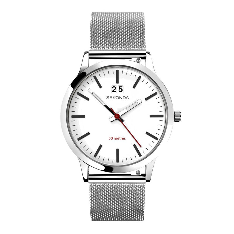 Sekonda Mens Nordic Watch with Mesh Bracelet & White Dial 1940.271940.27