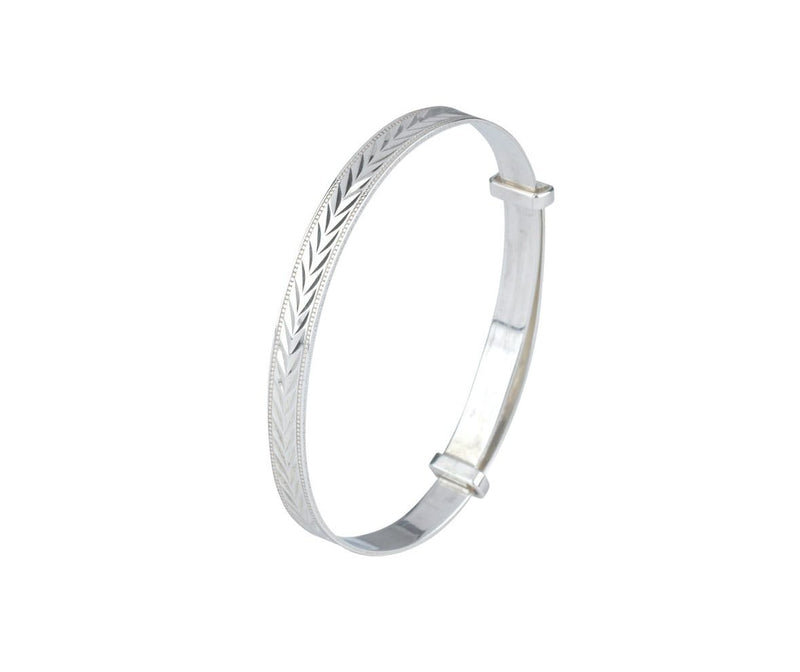 Sterling Silver Patterned Childs Bangle