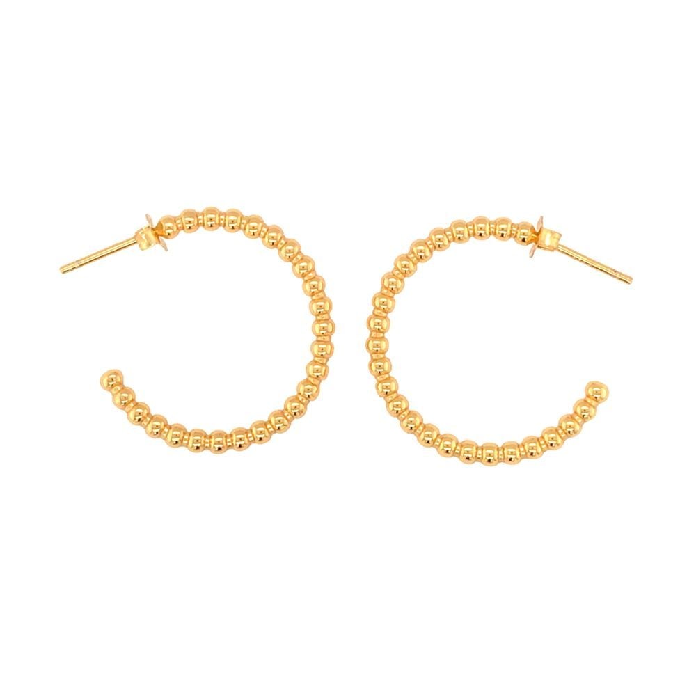 Sugar Sugar Gold Plated Beaded Half Hoop Stud Earrings