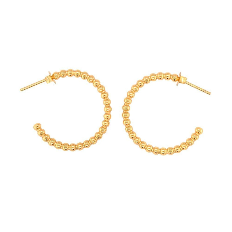 Sugar Sugar Gold Plated Beaded Half Hoop Stud Earrings