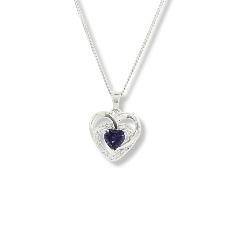 Sugar Sugar Precious Heart Amethyst CZ Pendant