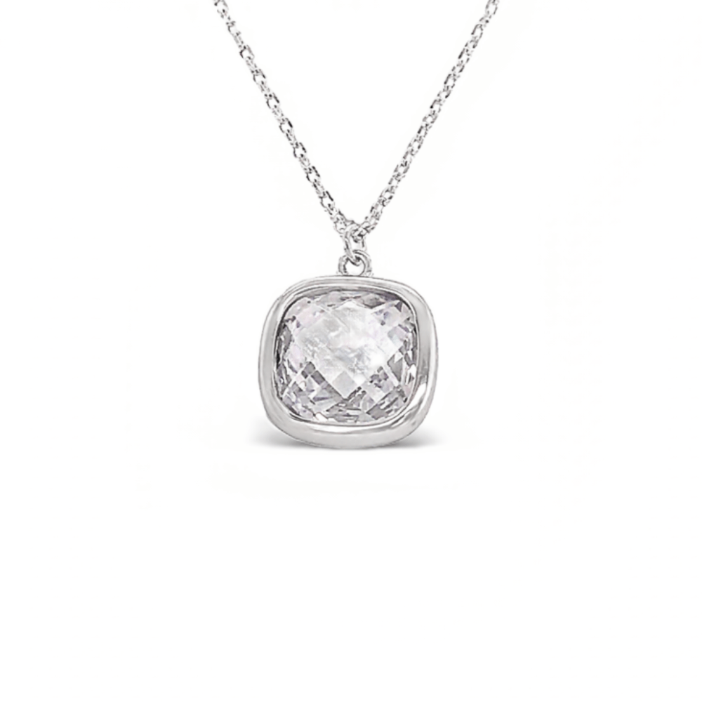 Sugar Sugar Sterling Silver Cushion Cut CZ Pendant