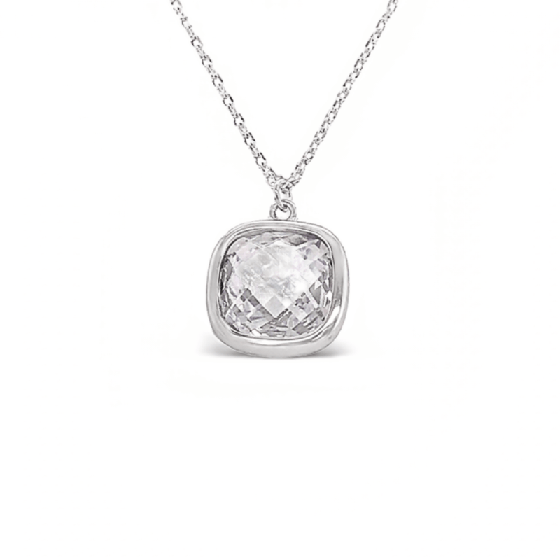 Sugar Sugar Sterling Silver Cushion Cut CZ Pendant