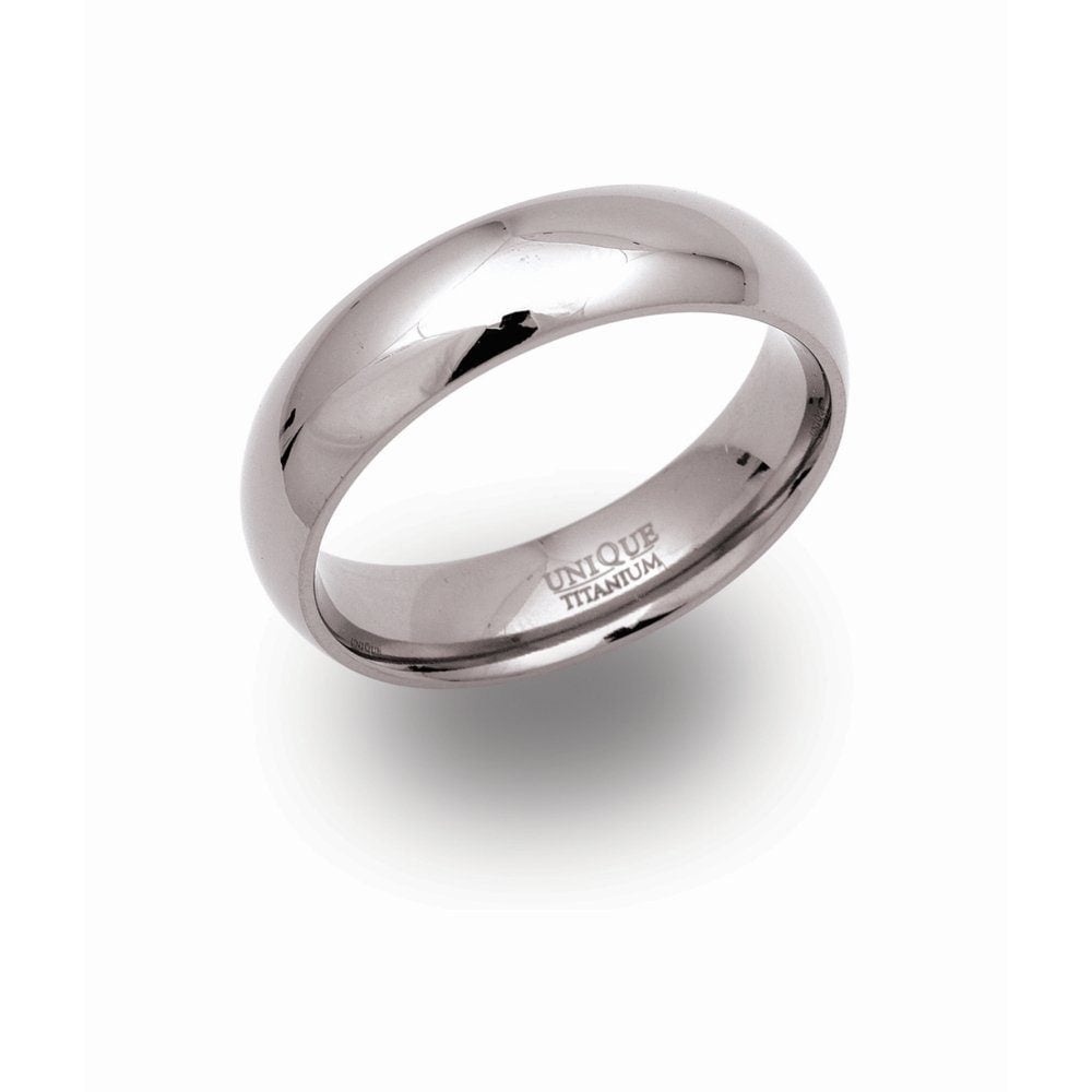 Titanium 6mm Polished Plain Ring