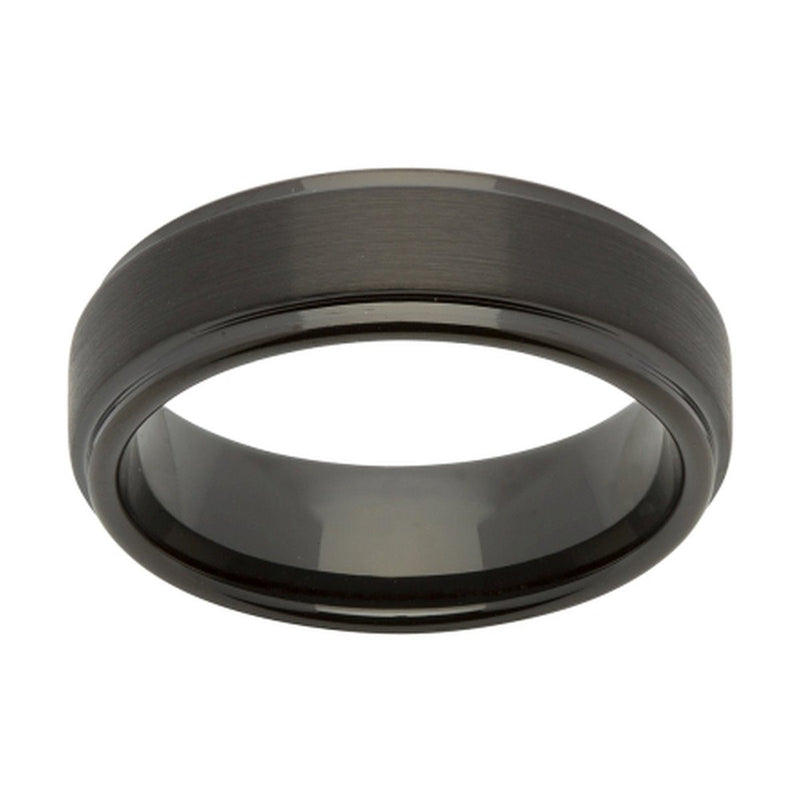 Tungsten Carbide with Black Plating 7 mm Ring