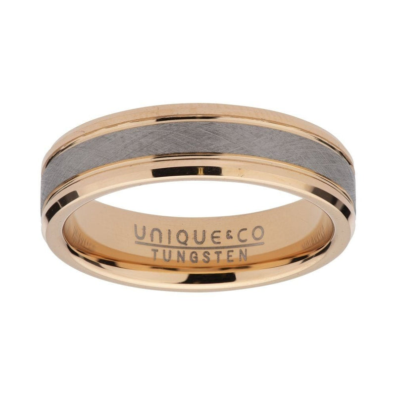 Tungsten Carbide with Rose Plating 6mm Ring