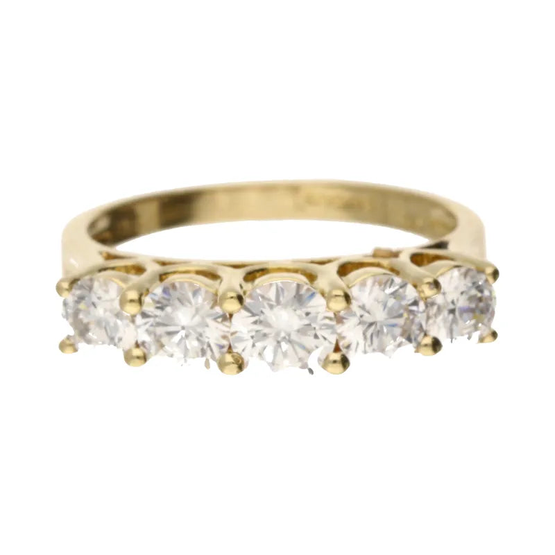 Pre-Owned 18ct Yellow Gold 5 Stone Cubic Zirconia Ring