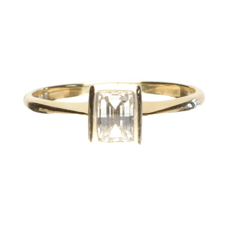 18ct Yellow Gold Emerald Cut Diamond Solitaire 0.50ct