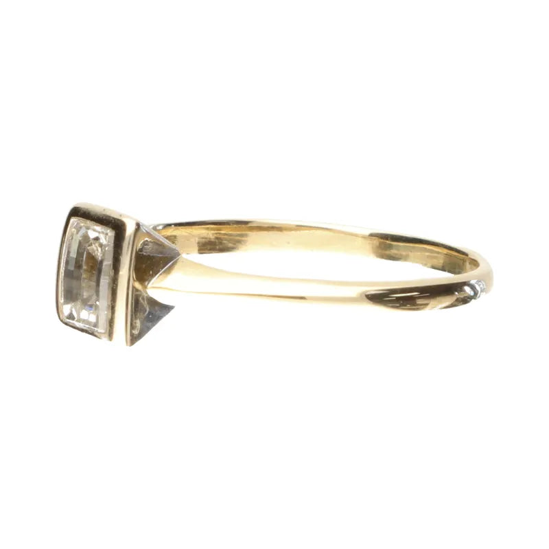 18ct Yellow Gold Emerald Cut Diamond Solitaire 0.50ct