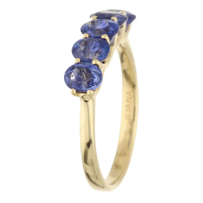 Pre-Owned 18ct Yellow Gold 5 Stone Ceylon Sapphire Ring