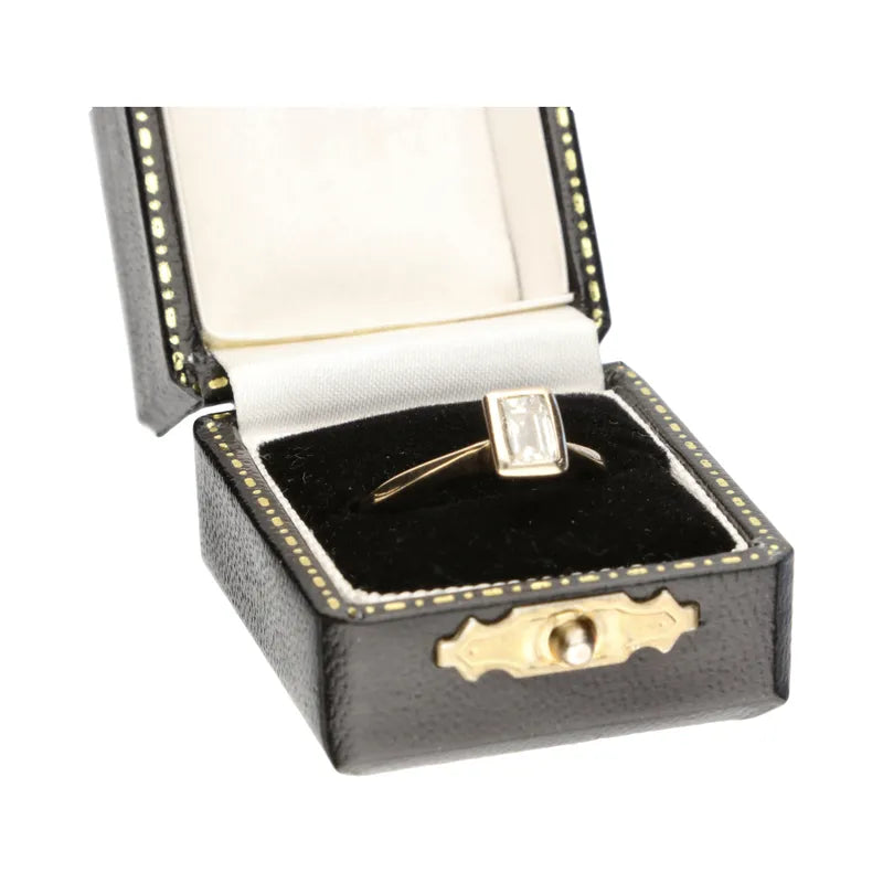 18ct Yellow Gold Emerald Cut Diamond Solitaire 0.50ct