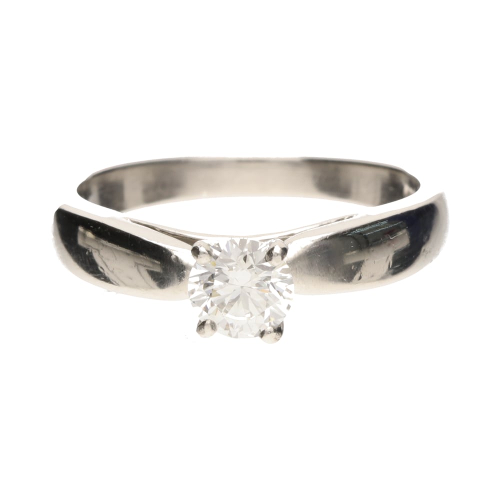 Pre-Owned Platinum Brilliant Cut 0.6ct Diamond Solitaire Ring image 0